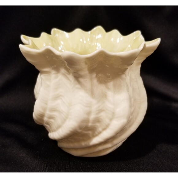 Irish Belleek Ireland Sea Shell Vase & 8" Plate Green 5th Mark 1965-1975 - Picture 7 of 11